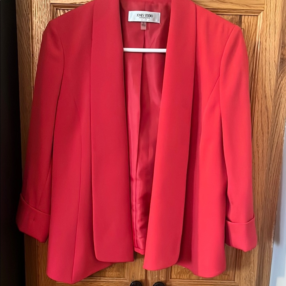 Jones Studio Women's  Hot Pink 3/4 Sleeve Blazer